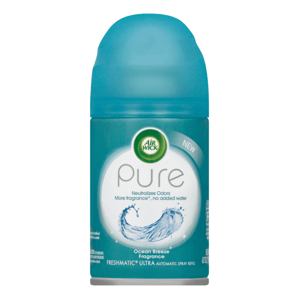 Air Wick Pure Air Freshmatic Dispenser Refill Ocean Breeze Scent 617 Oz