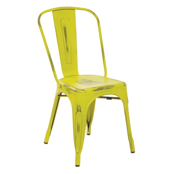 Office Star Bristow Armless Chairs, Antique Lime, Set Of 2 Chairs