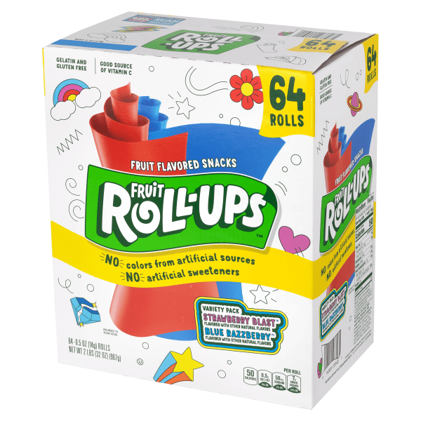 Betty crocker Fruit roll-ups frt flvrd sncks strawberry/Tropical tie dye (016000495821)