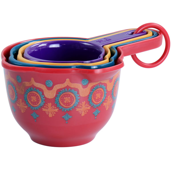 Spice by Tia Mowry Cassia Cinnamon Melamine Measuring Cups Assorted Colors Set Of 4 Cups