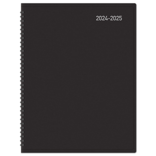 2024-2025 Office Depot® Brand 14-Month Weekly/Monthly Academic Planner, Vertical Format, 8"" x 11"", 30% Recycled, Black, July 2024 To August 2025 -  ODUS2333-009