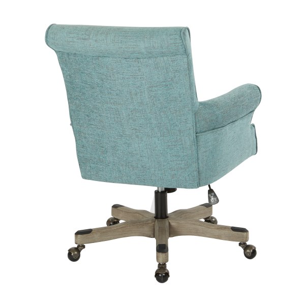 Office Star Megan Metal/Wood Office Chair, Turquoise