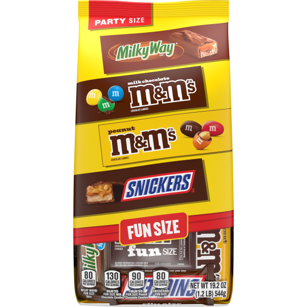 Mars M&M's, Snickers & Milky Way Fun Size Chocolate Candy Variety Pack, 19.2 Oz Bulk Bag -  MMM59868