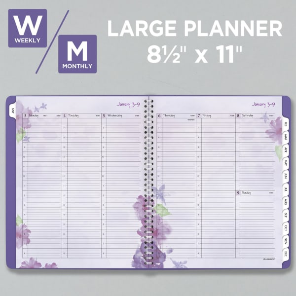 Beautiful Day 938P-905-21 8-1/2 x 11 Lavender 2021 Weekly & Monthly Appointment Book & Planner by AT-A-GLANCE Large