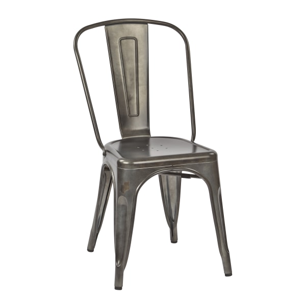 Office Star Bristow Armless Chair, Matte Galvanized, Set Of 4 Chairs - BRW29A4-C210-1 - Furniture Give your home a rustic style with these steel cha sku BRW29A4-C210-1