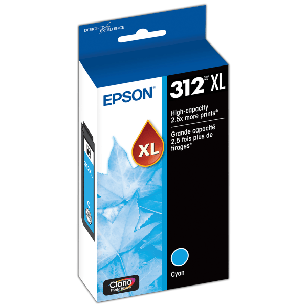 Epson® 312XL Claria® Photo Cyan High-Yield Ink Cartridge,T312XL220-S