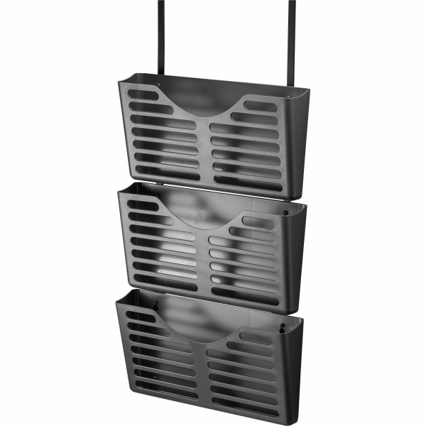 Photos - File Folder / Lever Arch File Lorell � 3-Pocket Plastic Hanging Wall File, 9-3/4"H x 13-3/4"W x 4-9/16"D, 30 Recycled, Black 80666 