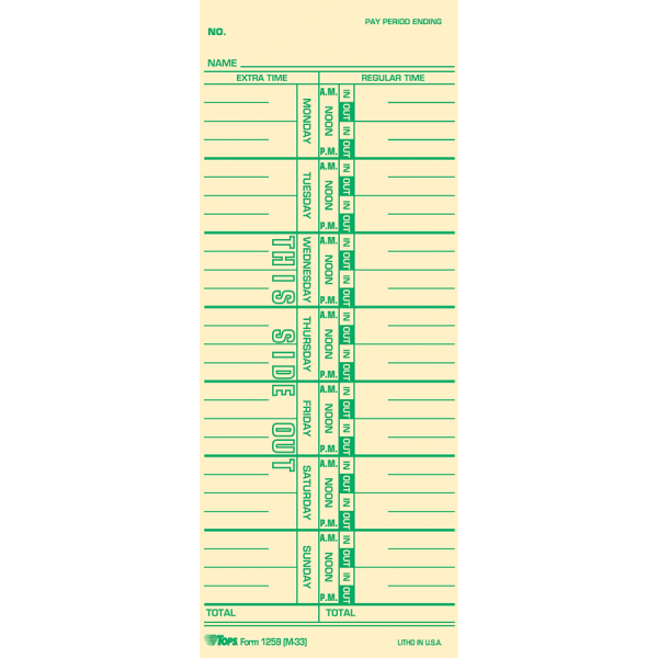 UPC 025932125935 product image for TOPS Named Days Time Cards - 3 1/2