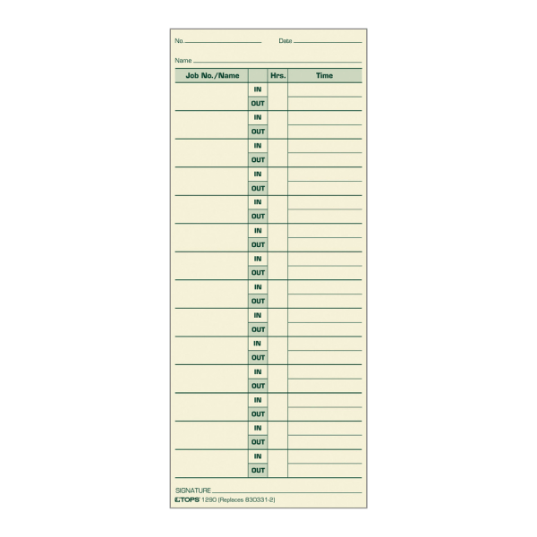 UPC 025932129018 product image for TOPS® Job Cards Time Cards, 8.5