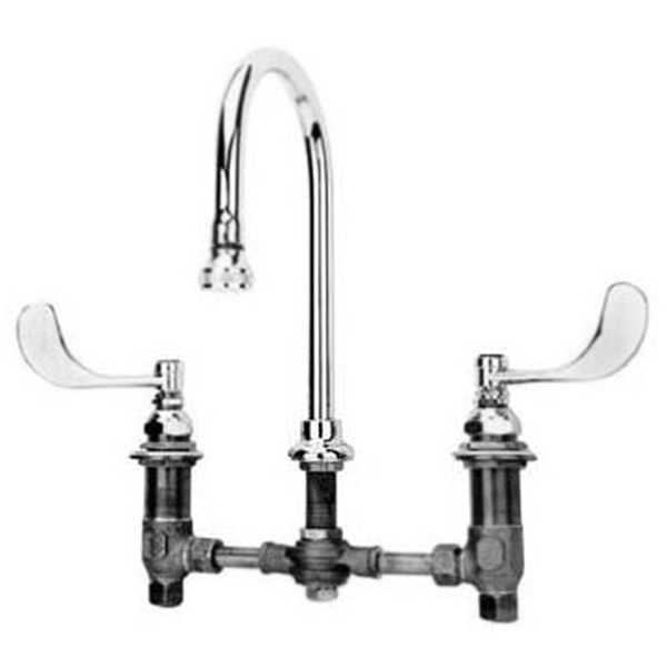 T&S Brass Deck-Mount Medical Faucet With Gooseneck Spout, 10-11/16"" x 16"", Chrome -  B-2866-05
