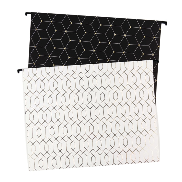 U Brands Hanging File Folders, Letter Size, 8-1/2 x 11, Modern + Classic, Pack Of 12 Folders