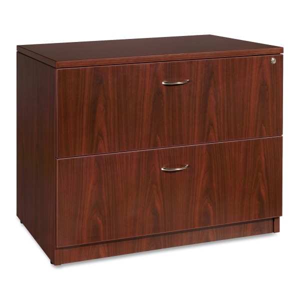 Lorell Essentials Lateral File - 2-Drawer 35.5  x 22  x 29.5  x 1  - 2 x File Drawer(s) - Finish: Laminate  Mahogany
