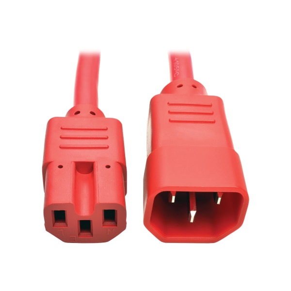 Photos - Cable (video, audio, USB) TrippLite Eaton Tripp Lite Series Power Cord C14 to C15 - Heavy-Duty, 15A, 250V, 14 AWG, 3 ft. , Red - Power cable - IEC 60320 (0.91 m)