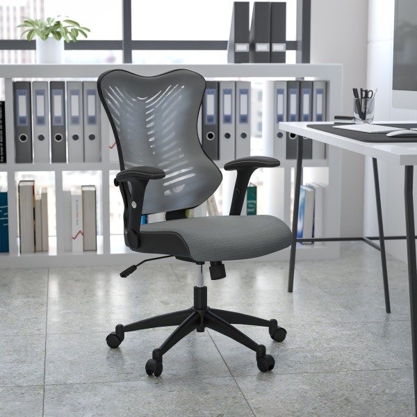 Flash Furniture Designer Ergonomic Mesh High-Back Swivel Chair, Gray/Black -  BL-ZP-806-GY-GG