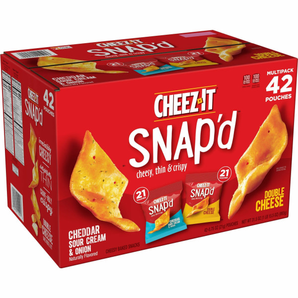 CheezIt Snapd Baked Cheese Variety Pack  Assorted  197 lb  1 Carton