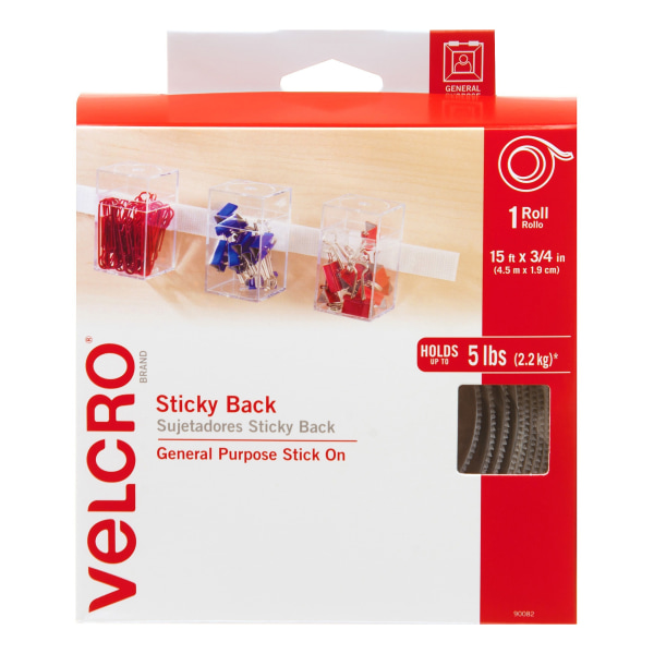 VELCRO Brand STICKY BACK Fasteners 34 x 15 White
