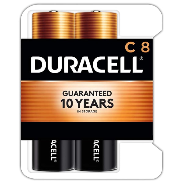duracell coppertop alkaline  c batteries  8 count, in office