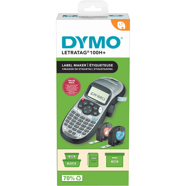 DYMO LetraTag Plus LT-100H Portable Thermal Label Maker, Silver (21455) | Quill