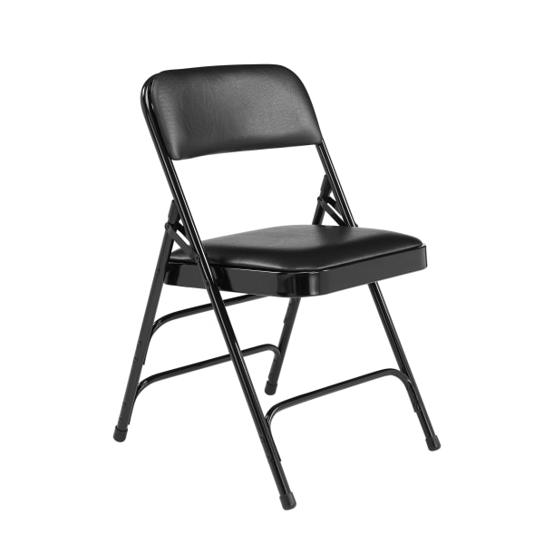 National Public Seating 1300 Series Premium Vinyl Upholstered Triple Brace Folding Chairs, Black, Set Of 40 Chairs -  1310/40