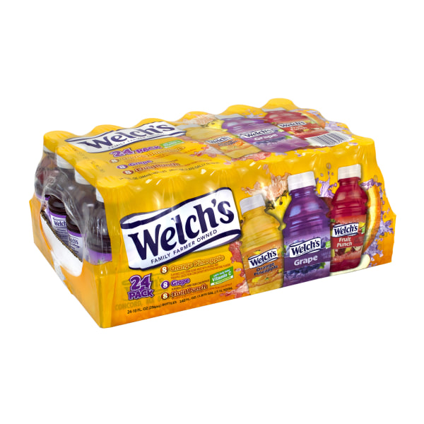 Welch's Juice, 10 Oz, Assorted Flavors, Pack Of 24 Bottles -  47910