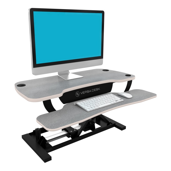 VersaDesk Power Pro Sit-To-Stand Height-Adjustable Electric Desk Riser, 36""W x 24""D, Gray -  VT7643624-00-03