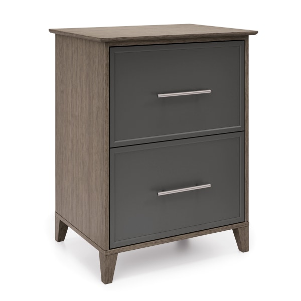 Realspace® Koru 23-1/2 W x 17-1/2 D Lateral 2-Drawer File Cabinet  Two-Tone Slate/Gray Oak
