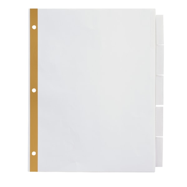 Office Depot Brand Insertable Dividers With Big Tabs White Clear Tabs 5 Tab Zerbee