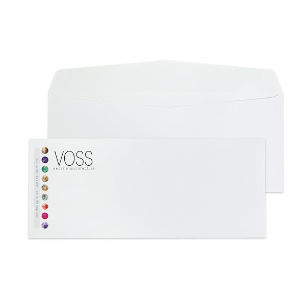 Custom #10, Full-Color Flat Print Envelopes, 4-1/8" x 9-1/2", Standard White, Box of 250