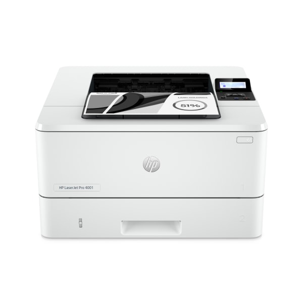 HP - LaserJet Pro 4001dw Wireless Black-and-White Laser Printer - White