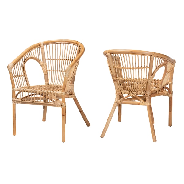 Photos - Dining Table Baxton Studio Alleta Modern Bohemian Dining Chairs, Natural Brown, Set Of 2 Chairs 2721-12719