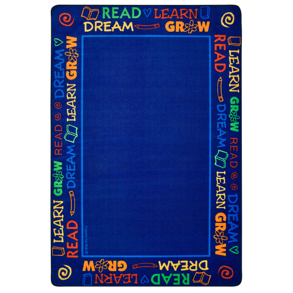 Carpets for Kids® Premium Collection Read to Dream Border Activity Rug, 6' x 9', Blue -  3716