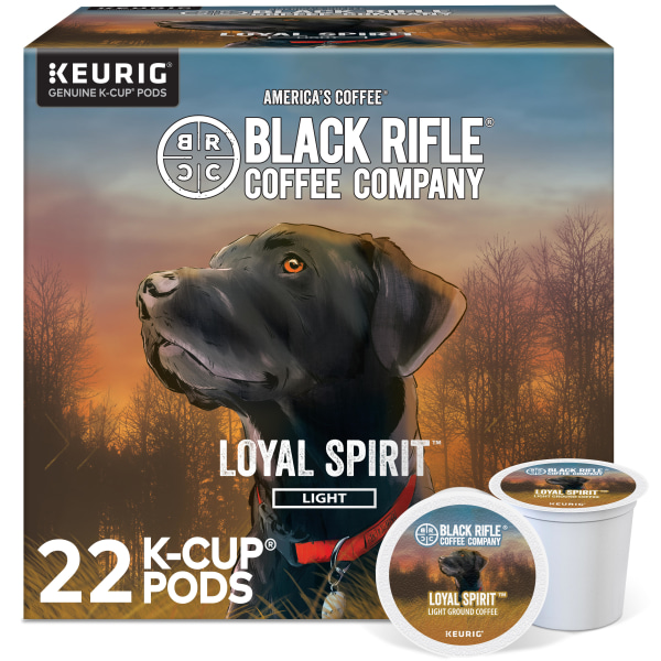 Black Rifle Coffee Company Loyal Spirit Coffee Keurig K-Cup Pods, Light Roast, 22/Box (5000384046) | Quill