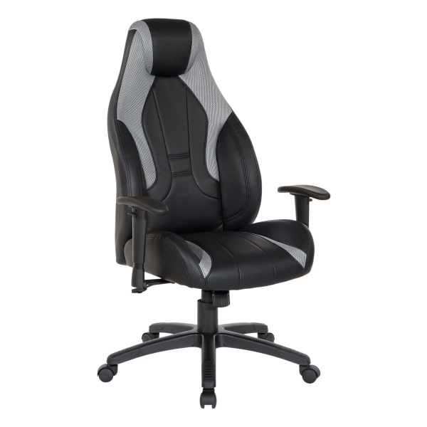 Office Star Commander Gaming Chair, Black/Gray
