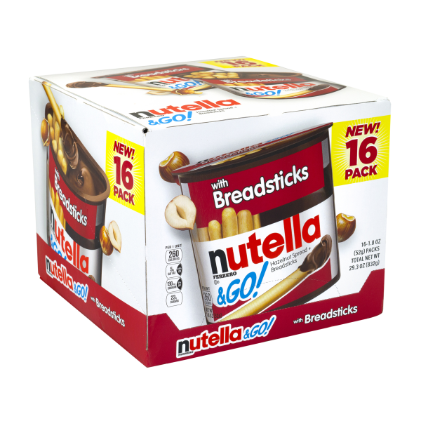 Nutella and Go Hazlenut Spread with Breadsticks Ferrero 16 Pack - 1.8 Ounce Each