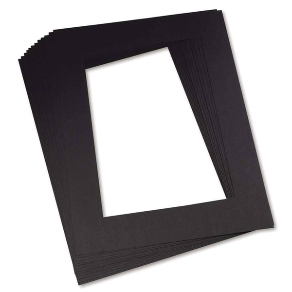 Pacon Pre-Cut Mat Frames, 12 x 18, Black, Set Of 12 Frames