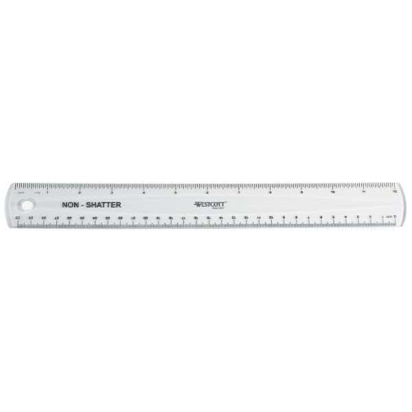 Westcott® Shatterproof Ruler, 12", Clear