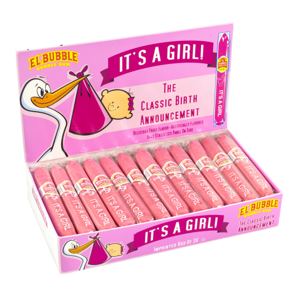 UPC 059642003764 product image for Concord Confections It's A Girl Pink Bubble Gum Cigar Box, 25.2 Oz, Pack Of 36 G | upcitemdb.com