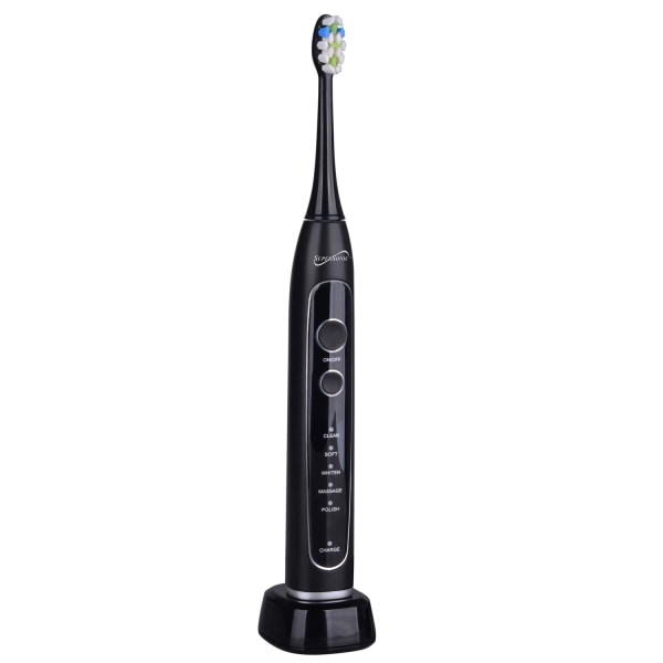 Supersonic® Sonic Zoom Advance Wireless-Rechargeable Electric Toothbrush with Travel Case, Black
