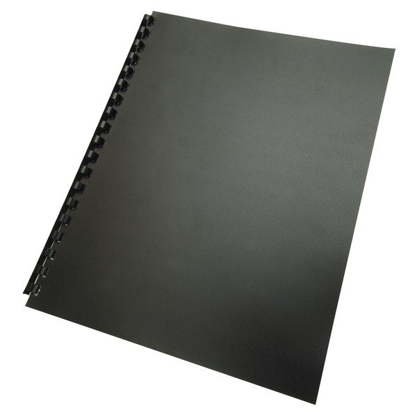GBC 25818 11 in. x 8.5 in. Unpunched 100 Percent Recycled Poly Binding Cover - Black (25/Pack)