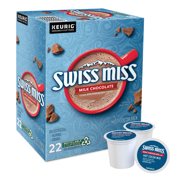 Swiss Miss Milk Chocolate Hot Cocoa  K-Cup Pods  22 Count