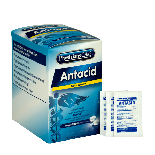 UPC 073577900899 product image for PhysiciansCare Antacid Heartburn Medication, 2 Tablets Per Packet, Box Of 50 Pac | upcitemdb.com