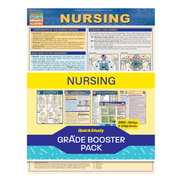 QuickStudy Grade Booster Pack, Nursing