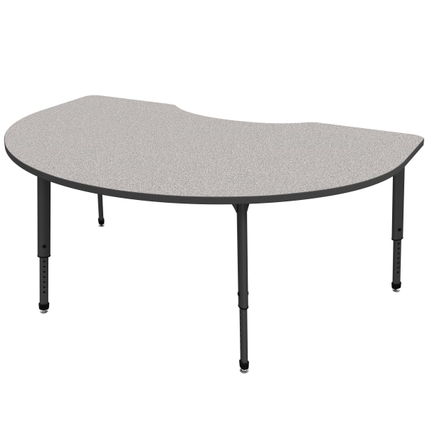 Marco Group Apex™ Series Adjustable Height Kidney Table, 30""H x 72""W x 48""D, Gray Nebula/Black -  38-2268-77-BLK