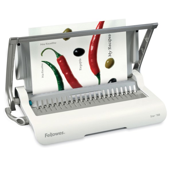 Fellowes Star+ Comb Binding Machine, 150 Sheet Capacity, White/Black (5006501), Paper | Quill