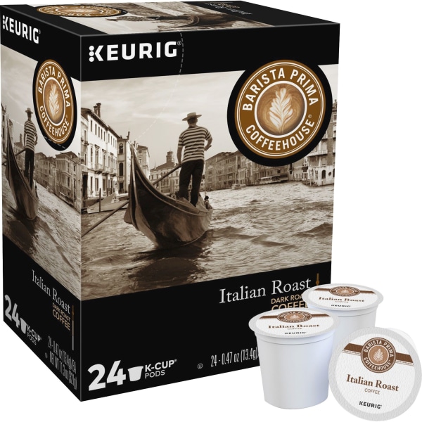 Barista Prima Coffeehouse® Single-Serve Coffee K-Cup® Pods, Italian Roast, Carton Of 24 -  6614