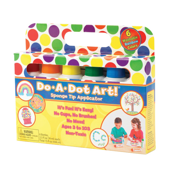 Rainbow Washable Sponge Tip Markers, Assorted Colors Pack Of 6