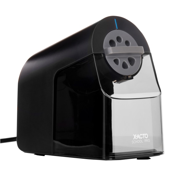 X-ACTO 1670X Model 1670 School Pro AC-Powered 4 in. x 7.5 in. x 7.5 in. Classroom Electric Pencil Sharpener - Black/Gray/Smoke