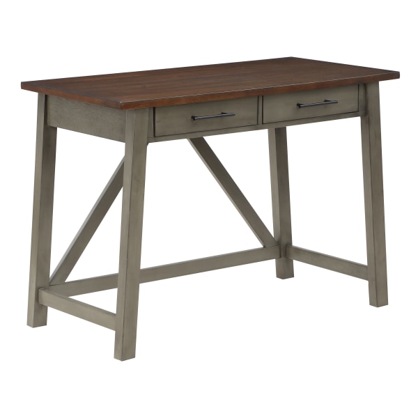 Office Star Milford 42W Rustic Writing Desk, Slate Gray - MF4221-SGW - Furniture Stay on top of your workload while seated at the O sku MF4221-SGW