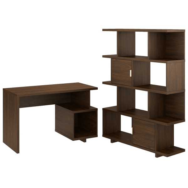 kathy ireland&reg; Home by Bush Furniture Madison Avenue 48&quot;W Writing Desk With Etagere Bookcase 5962210