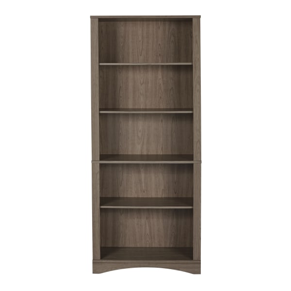 Realspace Pelingo 72 H 5 Shelf Bookcase Gray Zerbee